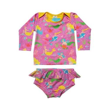 Imagem de Conjunto Moda Praia Infantil Bebê 03 a 06 Meses Proteção Solar Uv50+ M