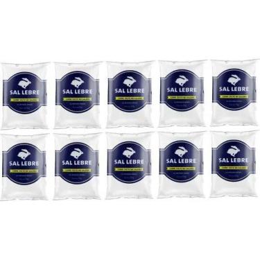 Imagem de Sal Marinho Refinado Lebre 1kg Kit com 10 Unidades Fardo