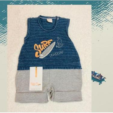 Imagem de Macacão bebê masculino regata cor cinza - roupa infantil marca bela fa
