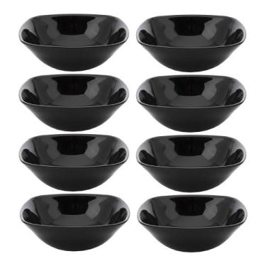 Imagem de Jogo 8 Bowl Preto de Vidro Opalino Mini Tigela Quadrada 13,5cm Sobreme