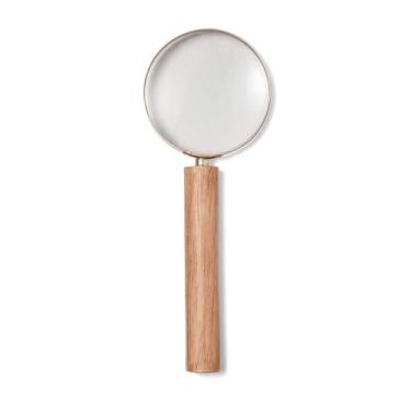 Imagem de Lupa de Aumento Decorativa Prata com Cabo em Poliresina 24cm 16359 Mar
