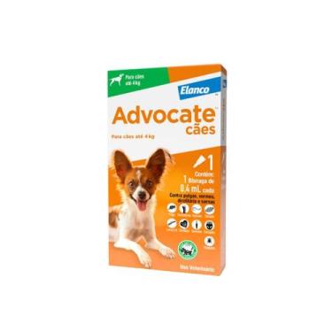 Imagem de Antipulgas Advocate Elanco 1 Bisnaga 0,4mL Cães até 4kg  Dose mensal  