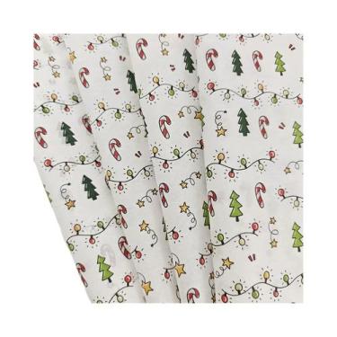 Imagem de Papel De Seda Com Estampa De Árvore De Natal Colorida 50cm X 35cm Para
