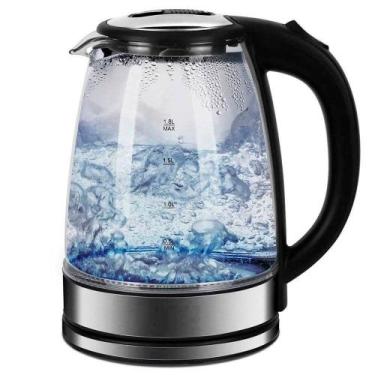 Imagem de Chaleira Elétrica Gici Decor Vidro Cristal Preto com LED Azul 1,8L Bas