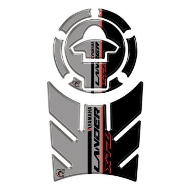 Imagem de Kit Protetor de Tanque e Bocal Resinado 3D Yamaha Lander XTZ 2025-2026 Preto Teu Adesivo
