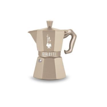 Imagem de Cafeteira Moka Exclusive Induction Alumínio e Aço Inoxidável 3 Xícaras Compatível com Indução Areia Bialetti