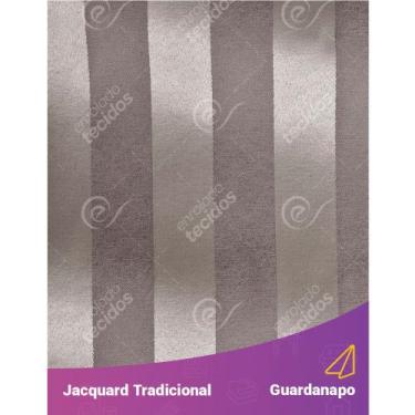 Imagem de Guardanapo em Tecido Jacquard Marrom Acinzentado e Bege Listrado Tradi