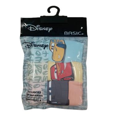 Imagem de Kit 3 Cuecas Slip Infantil Disney Carros Algodão Menino