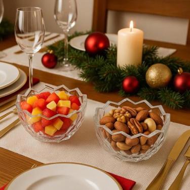 Imagem de Kit com 2 centro de mesa 25 cm fruteira bolws vidro grosso organiza me