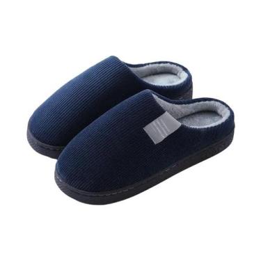 Imagem de Pantufas Femininas De Algodão Peluciadas Quentes Antiderrapantes Com S