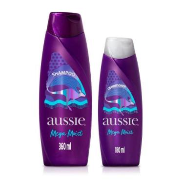 Imagem de Kit Shampoo Aussie Mega Moist Super Hidratação 360ml e Condicionador 1