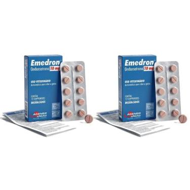 Imagem de 2 Emedron 10mg Antiemético Para Cães e Gatos Agener União Comprimidos