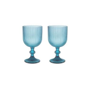 Imagem de Jogo 2 Taças de Licor Vidro Bliss Premium 75ml - Wellmix, Azul Claro