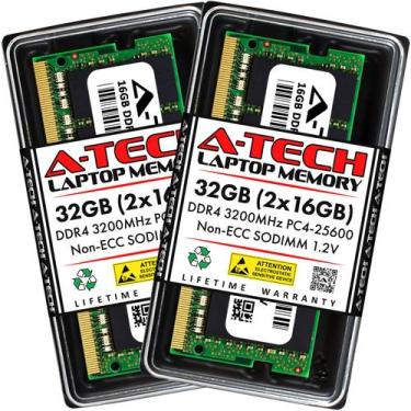 Imagem de Memória RAM: Notebook SODIMM A-Tech de 32 GB (2x16 GB) DDR4 de 3200 MH