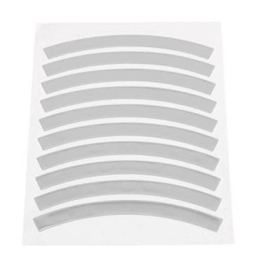 Imagem de Decalques adesivos de bicicleta de equilíbrio para crianças, decoração faça você mesmo, mini decalques adesivos universais de roda de bicicleta para acessórios de bicicleta de equilíbrio (branco prateado)