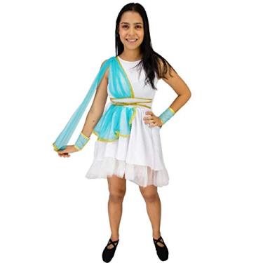 Imagem de Fantasia Deusa Grega Infantil Com Braceletes Vestido Romano (P 2-4)