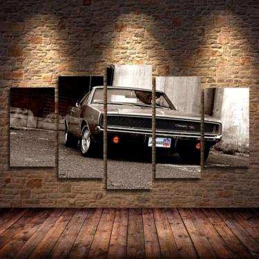 Imagem de Quadro Decorativo Carro Charger 5 peças em tecido