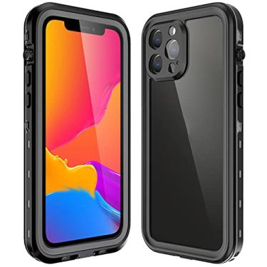 Imagem de GSYH Capa para iPhone 13 Pro Max/13 Pro/13/13 Mini, Capa subaquática IP68 Protetor de tela embutido 360° Corpo inteiro resistente à prova de choque, Preto, 13 15,1 cm
