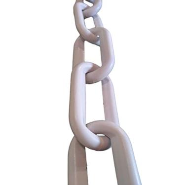 Imagem de 25 Mt Corrente Plástica Calha Chuva Decoração Elo Extra Grande Branca