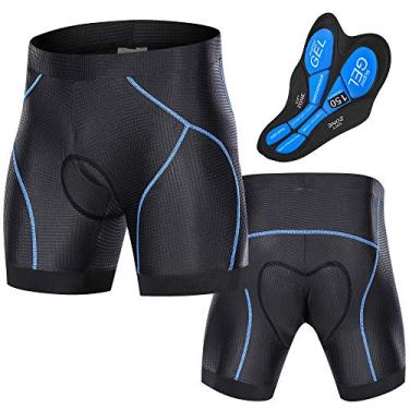 Imagem de Qudai Homens Shorts acolchoados para bicicleta com alças antiderrapantes para as pernas Ciclismo 3D Roupa interior acolchoada Calções para bicicleta Padding Riding Shorts Ciclismo Roupa interior