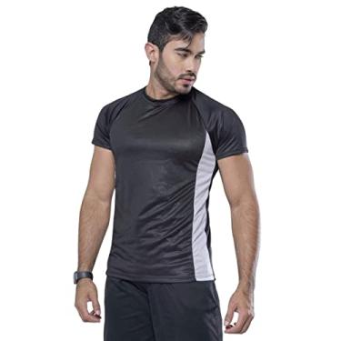 Imagem de Camiseta Camisa Dry Fit Dryfit Fitness Masculina Treino Academia Esportes Exercícios Corrida (GG, Preto)
