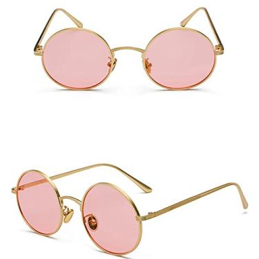 Imagem de Super Redondo Óculos de Sol Feminino Designer Moda Masculina Tons de Lente Verde Escuro UV400, Rosa, China