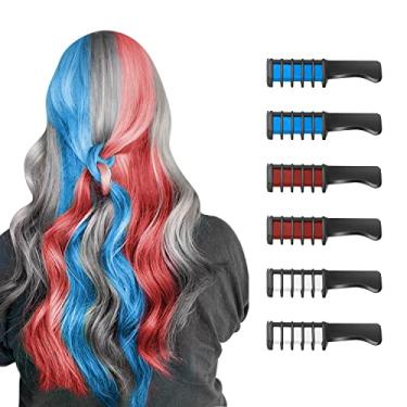 Imagem de Novo pente de giz de cabelo temporário tintura de cabelo brilhante para meninas crianças, giz de cabelo lavável para meninas de 4 5 6 7 8 9 10 ano novo cosplay DIY Halloween, Natal