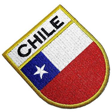 Imagem de BP0045ET 01 BR44 Bandeira País Chile Patch Bordada Termo Adesivo Para Roupa