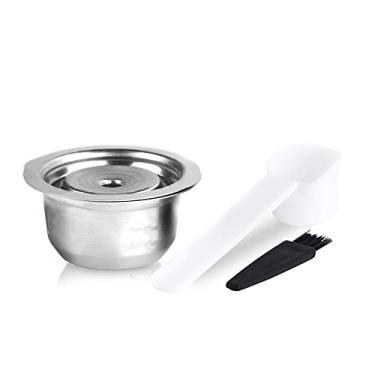 Imagem de LAOJIA Conjunto de filtro de copo para cápsulas de café reutilizáveis para cápsulas de café de aço inoxidável Compatível com vertuolline GCA1 Delonghi ENV135 Delonghi ENV150 BNV450WHT1BUC1