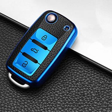 Imagem de CSHU TPU Car Key Case Cover Chaveiro Ring Key Bag, apto para Volkswagen VW Polo Tiguan Passat B5 B6 B7 Golf Eos Scirocco Jetta MK6 Octavia, 4