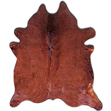 Imagem de Tapete marrom natural 100% genuíno feito à mão em Genebra couro de vaca resistente a desvanecimento, 1,5 m x 2,1 m