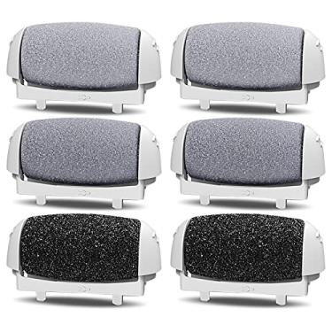 Imagem de PRITECH Removedores de calos, pacote com 6 cabeças de rolos de substituição para ferramentas elétricas de pedicure, 2 rolos extra grossos, 2 grossos regulares, 2 rolos de recarga grossos finos