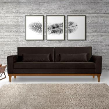 Imagem de Sofá Living 2,20Mt C/ 2 Almofadas Marrom