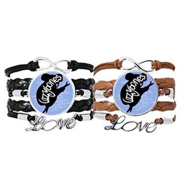 Imagem de DIYthinker Pulseira natural com contorno de bicho-preguiça preta alça de mão pulseira de corda de couro conjunto duplo presente, Não se candidatar