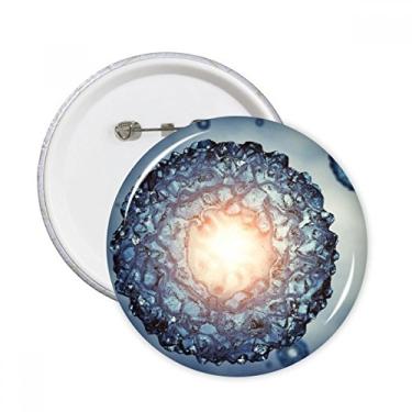 Imagem de Blue Science Cells Padrão Microcósmico Pinos redondos Emblema Botão Decoração Acessório 5 peças
