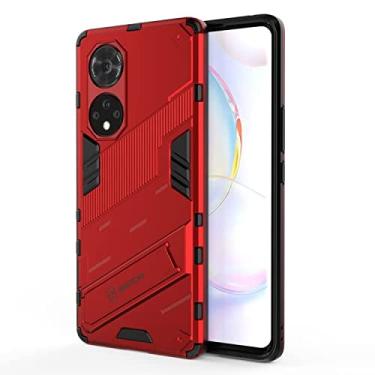 Imagem de HONGYAN Capa de telefone Para Honor 50 Pro Punk Armour 2 em 1 PC + TPU Case à prova de choque com suporte invisível Capa protetora