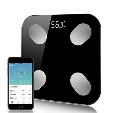 Imagem de balança de peso bluetooth profissional peso do chão balança antiderrapante do banheiro display com luz de fundo inteligente balança digital peso corporal balança de gordura durável