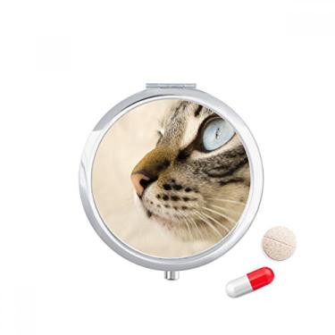 Imagem de Animal Blue Eye Gatinho Cinza Estojo de Comprimidos para Foto Caixa de Armazenamento de Remédio Dispensador