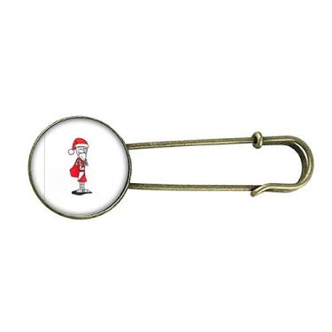 Imagem de Natal, Papai Noel, Horus, chapéu, bolsa, retrô, broche de metal