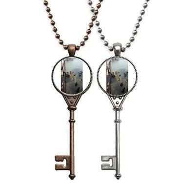 Imagem de OFFbb-USA Feed Swan Art Deco Presente Fashion Chaveiro Colar Pingente Joias Decoração Casal