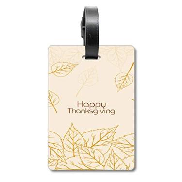 Imagem de Folha com estampa de Dia de Ação de Graças, bolsa de viagem, etiqueta para cartão de bagagem, etiqueta