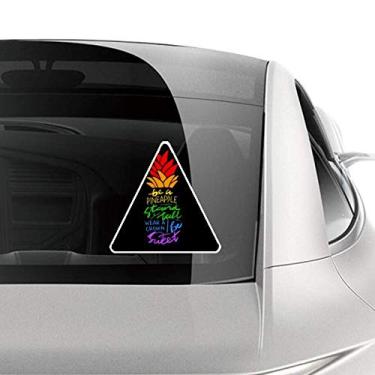 Imagem de DIYthinker Abacaxi LGBT Adesivo de carro com citação de bandeira de arco-íris decalque de bagagem de motocicleta