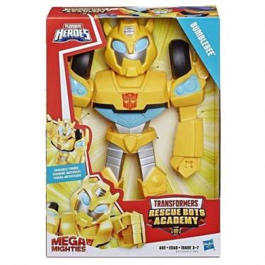 Imagem de Boneco Articulado Robô Alienígena Amarelo Bumblebee Transformers Rescu