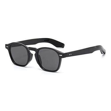 Imagem de Óculos de sol quadrados retrô feminino leopardo masculino óculos de sol uv400 acessórios baratos, preto, tamanho único