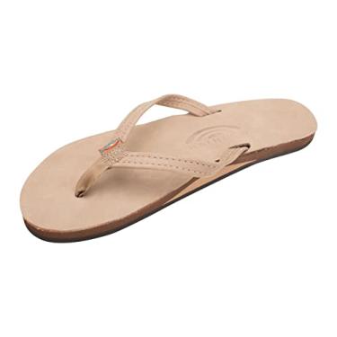 Imagem de Rainbow Sandals Sandália feminina de couro de camada única com tira estreita, Sierra Brown, 7.5-8.5