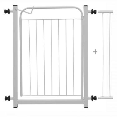 Imagem de Grade Portão Proteção Portãozinho Pet Cachorro 70 A 86 Cm Criança Cães