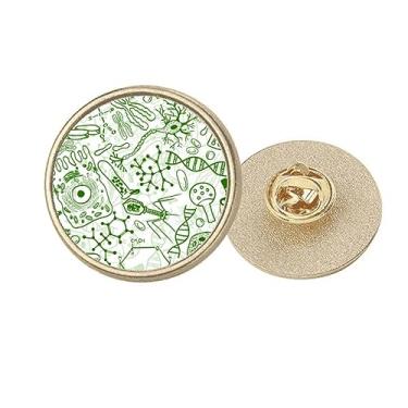 Imagem de Broche de pino dourado biológico de estrutura de células de microscópio verde, Medium, não aplicar