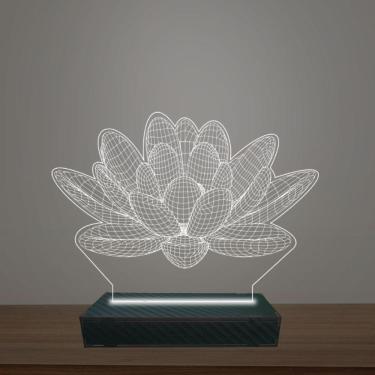 Imagem de Luminária Led 3d Flor de Lotus Abajur Luxo