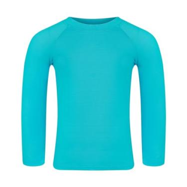 Imagem de Acqua di Mare Blusa Camiseta Proteção UV 50+ Manga Longa Infantil Unissex (BR, Idade, 5 Anos, 6 Anos, Azul)