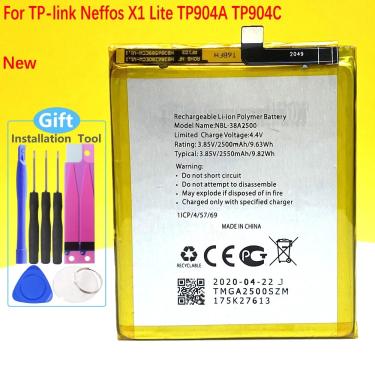 Imagem de 100% nova bateria NBL-38A2500 para tp-link neffos x1 lite tp904a tp904c 2500mah em estoque qualidade